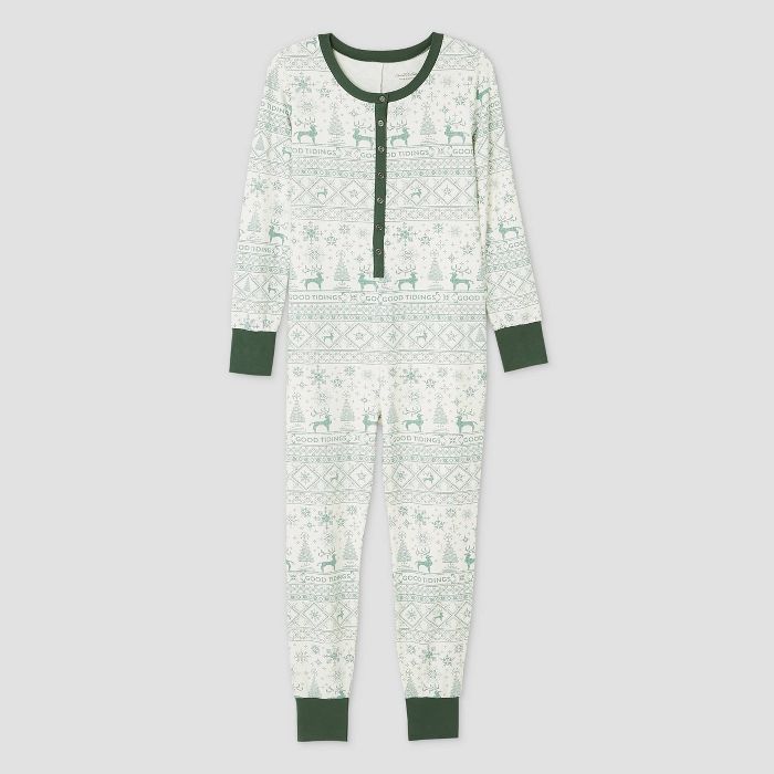 Women's Holiday 'Good Tidings' 1pc Pajama Green - Hearth & Hand™ with Magnolia | Target