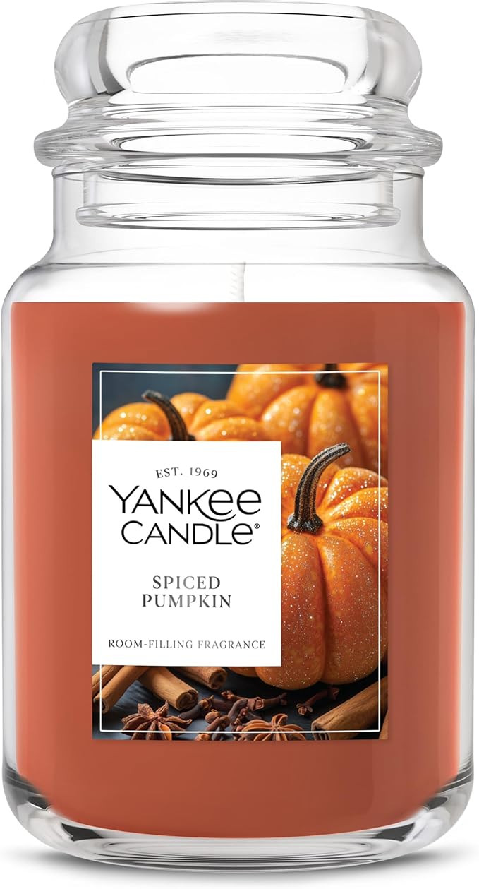 Yankee Candle Spiced Pumpkin, Fall Scented Candle, 22oz Large Jar with up to 150 Hour Burn Time, ... | Amazon (US)