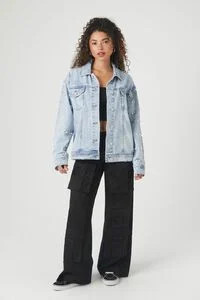 Denim Faux Pearl Trucker Jacket | Forever 21