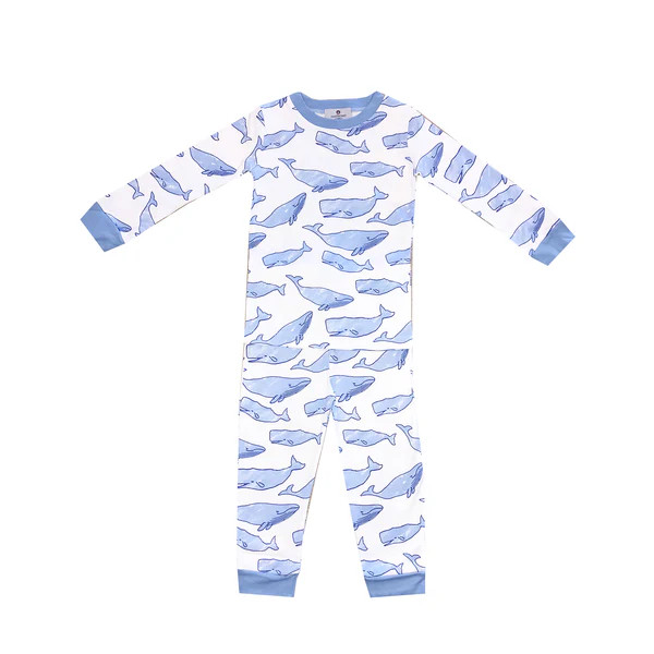 Watercolor Whales Pima Jammies 2-Piece Set | NANTUCKET KIDS