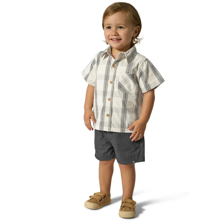 Modern Moments by Gerber Toddler Boy Resort Shirt and Short Outfit Set, 2-Piece, 12 Months - 5T -... | Walmart (US)