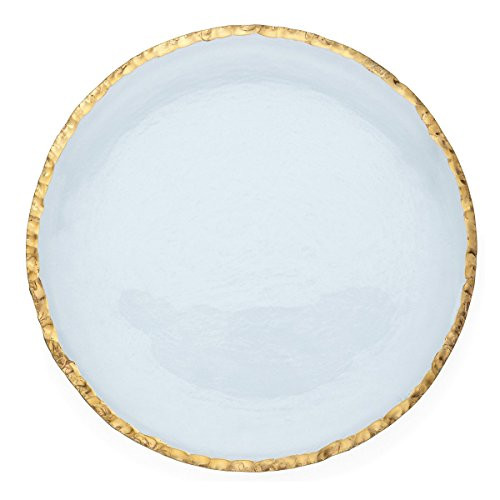 Annie Glass Edgey Gold Charger plate 12" round platter #e108g - Walmart.com | Walmart (US)