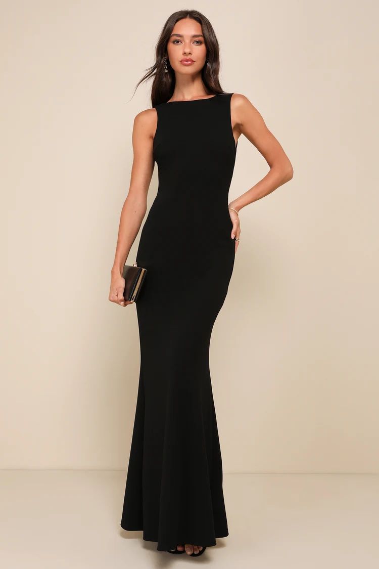 Love In Your Eyes Black Knotted Mermaid Maxi Dress | Lulus