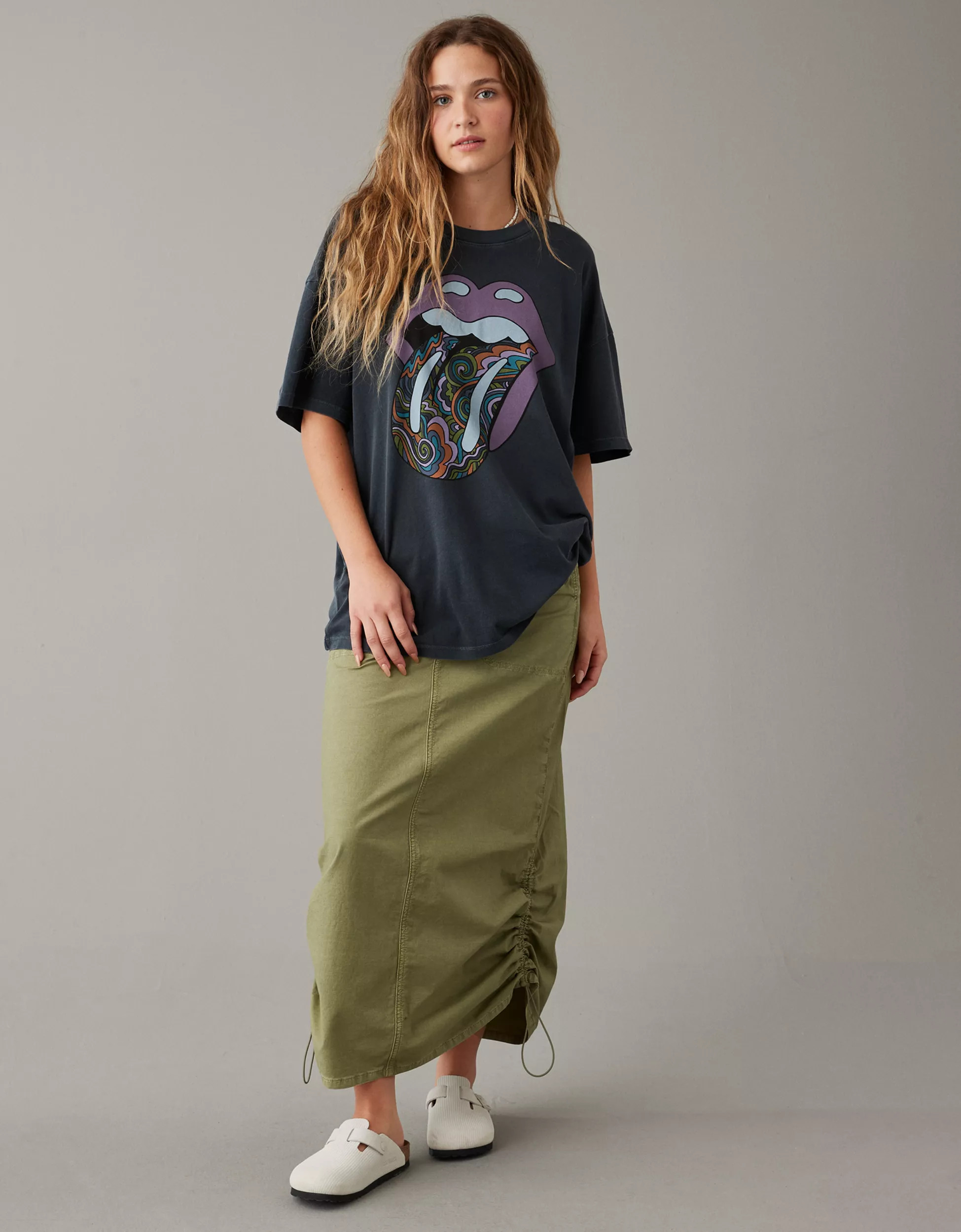 AE Oversized Rolling Stones Graphic Tee | American Eagle Outfitters (US & CA)
