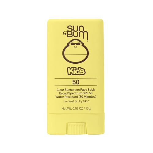 Sun Bum Kids SPF 50 Clear Face Stick Sunscreen - Wet or Dry Skin Application Broad Spectrum Sunscreen with Vitamin E - Hawaii Act 104 Compliant (Without Octinoxate & Oxybenzone) - Travel Size 0.53 oz | Amazon (US)