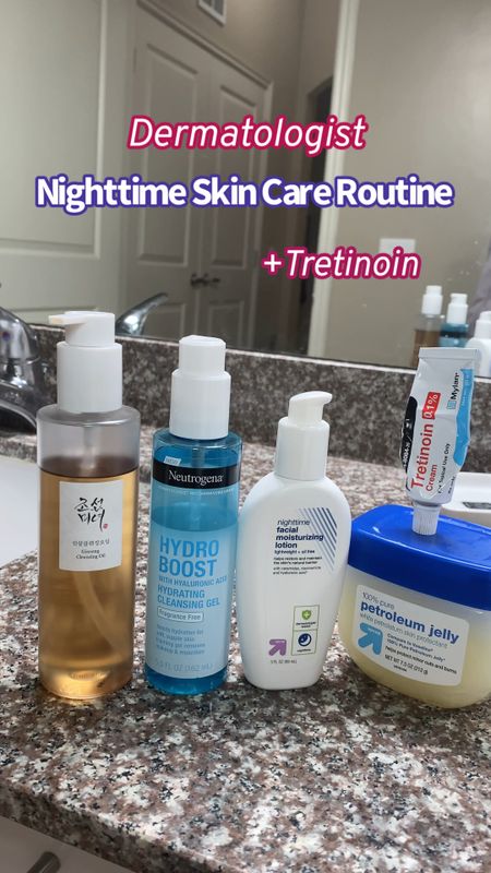 Nighttime skin care routine with tretinoin. 

#LTKFind #LTKunder50 #LTKbeauty