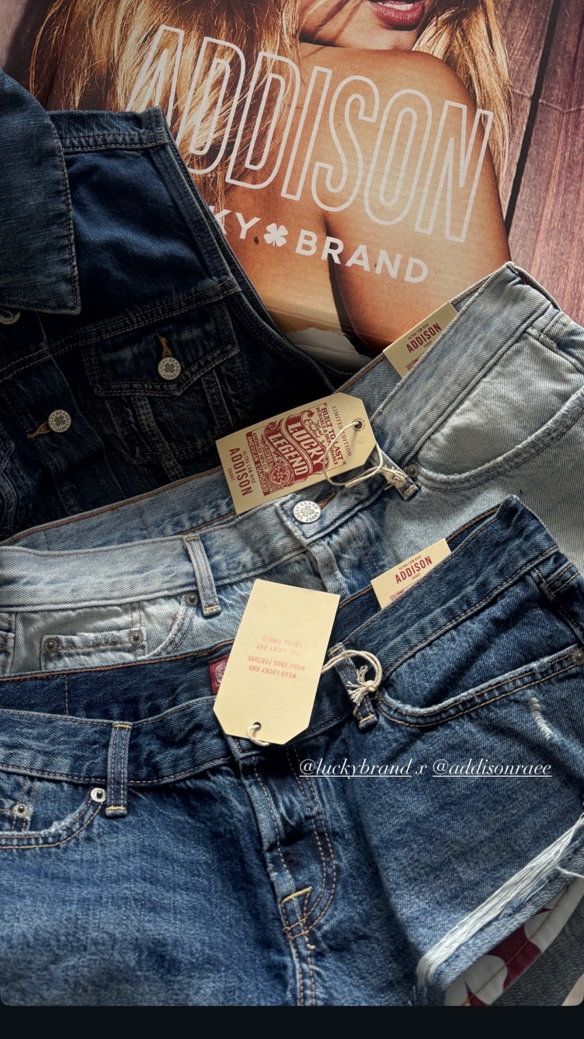 New collection just dropped for the spring: Lucky Brand x Addison Rae denim. Ultra short shorts and low waisted flare jeans are now out for your spring and summer wardrobes! Perfect for festival season outfits … For more links tospring outfits 2026, easter dress women, easter outfits women, date night outfits, vacation outfits beach, spring dresses, easter basket ideas, work outfits, country concert outfits, follow me on LTK! ✨

#LTKootd #LTKspringtrends #LTKspring