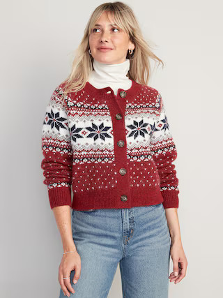 Matching Holiday Fair Isle Cardigan Sweater for Women | Old Navy (US)