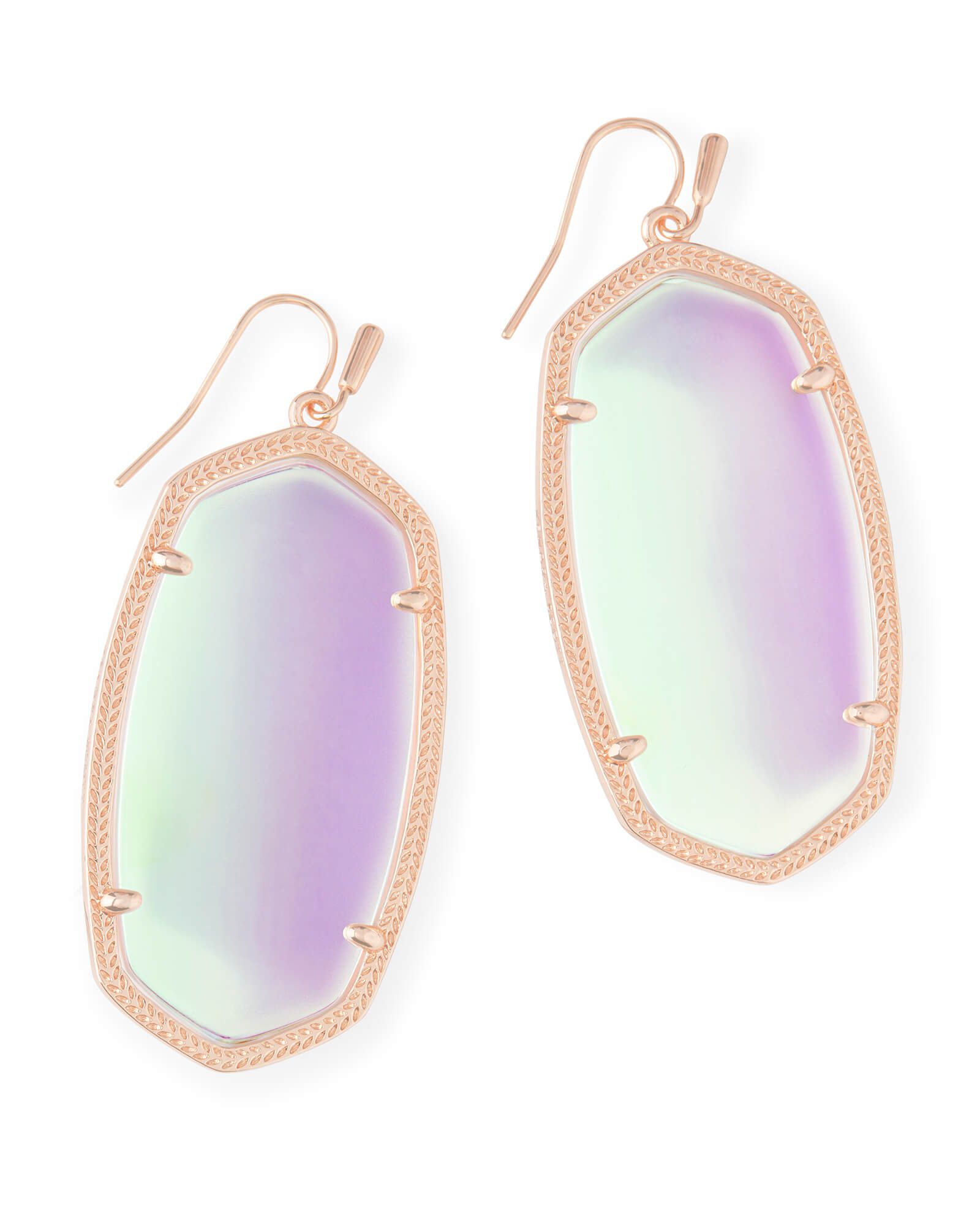 Danielle Rose Gold Drop Earrings in Dichroic Glass | Kendra Scott