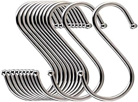 Lysas 20-Pack Round S Shaped Metal, Hooks Hangers for Kitchen, Bathroom, Bedroom and Office | Amazon (US)