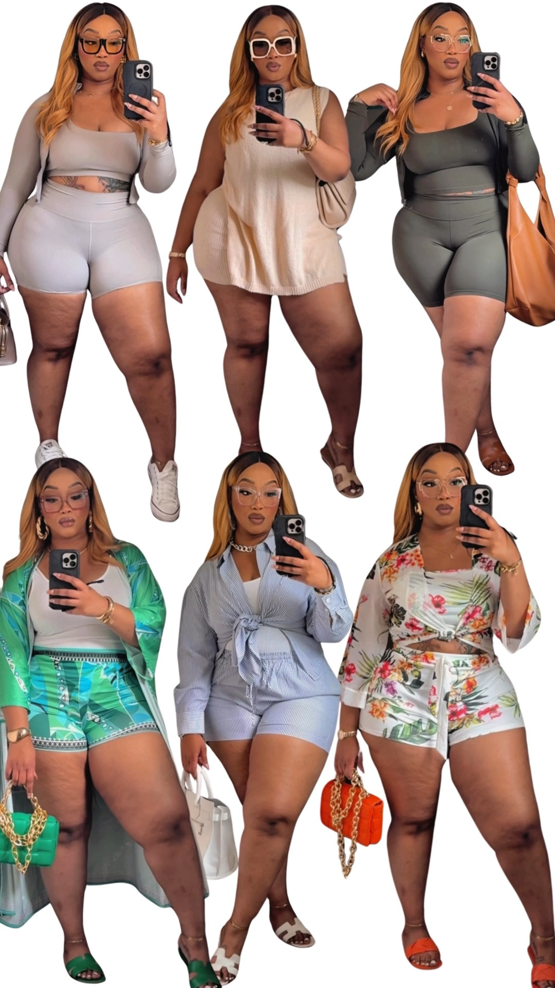 Hey Beauties 🩷

I love me a good matching set 🥰 These have been some of my favs thus far ✨ 

Top Left Outfit: Jacket Medium, Bra Large, Shorts Large

Top Middle Outfit: Size XL

Top Right Outfit: Jacket Medium, Shorts & Top Large

Bottom Left: Set XL, bodysuit Large

Bottom Middle: Set XXL, bodysuit Large

Bottom Right: XXL

#LTKPlusSize #LTKStyleTip #LTKSummerEdit