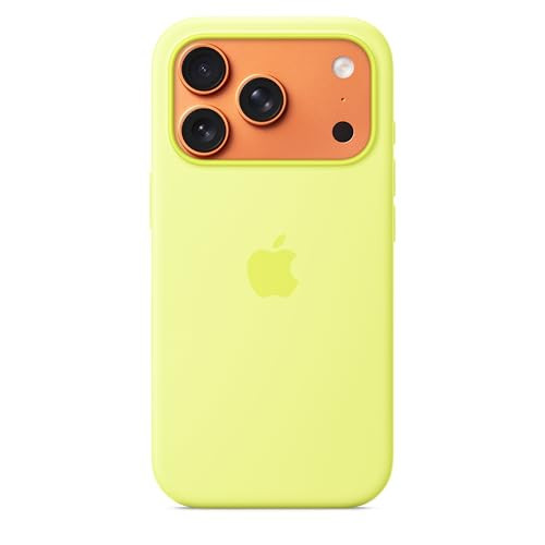 Apple iPhone 17 Pro Silicone Case with MagSafe and Camera Control: Lightweight Phone Case, Wireless Charging Compatible, Smooth Matte Finish; Neon Yellow | Amazon (US)