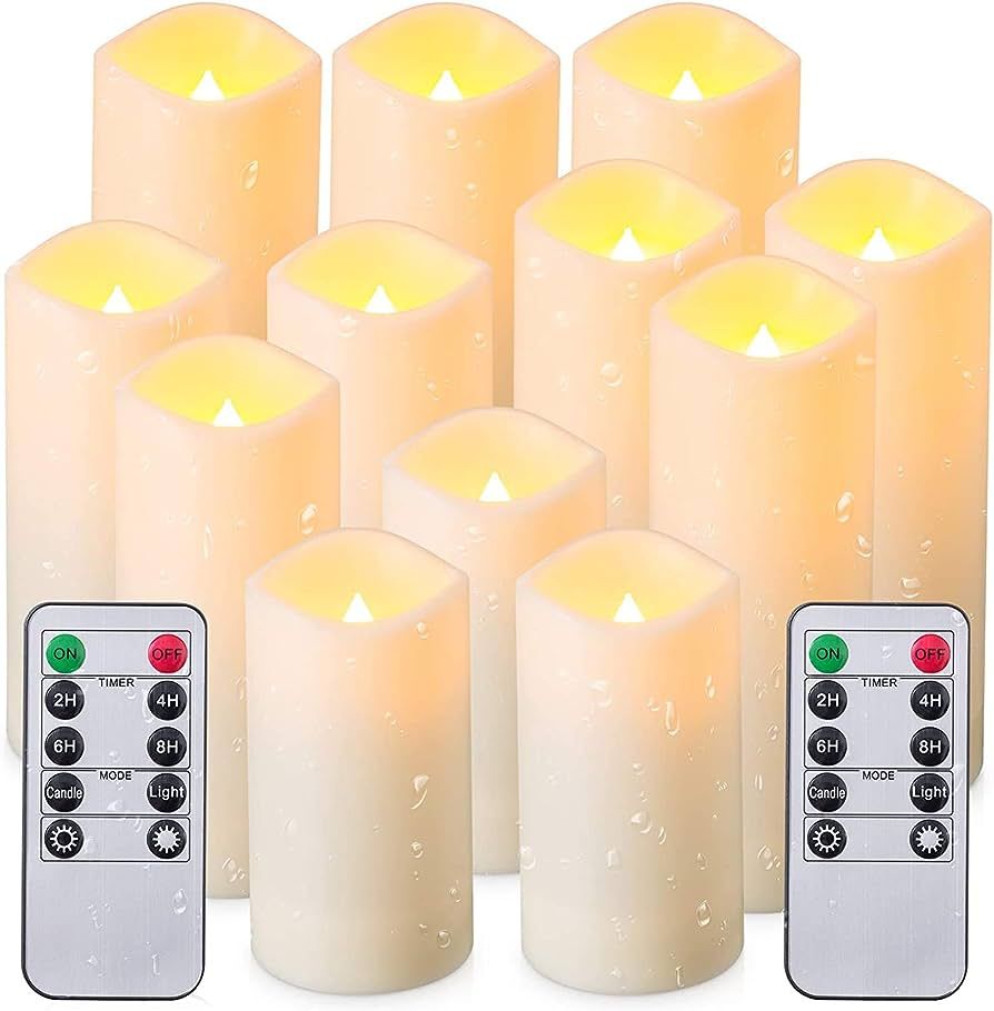 Flameless Candles, Led Candles Set of 12(D 2.1" X H 4" 5" 6" 7") Resin Candles with Remote Timer ... | Amazon (CA)