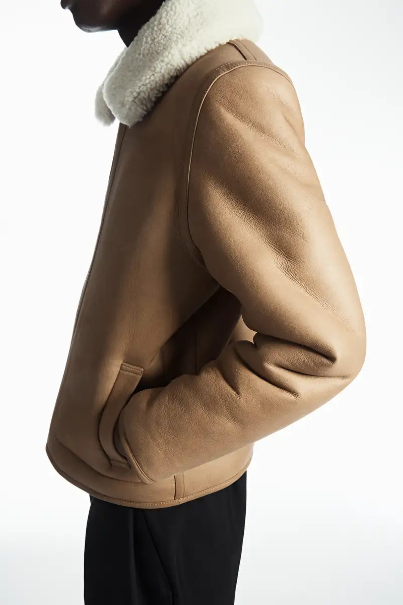 REVERSIBLE SHEARLING JACKET - CAMEL / ECRU - COS | COS UK
