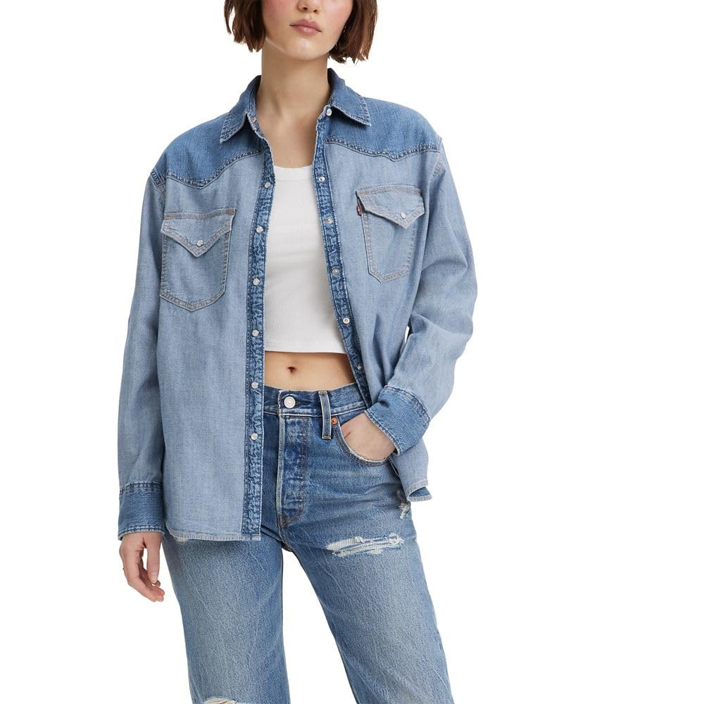 Levi's Womens Dylan Relaxed Western Shirt (Standard and Plus) | Amazon (CA)