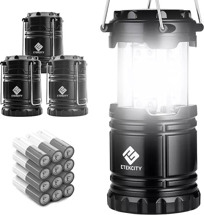  Energizer LED Rechargeable Plug-in Flashlights (3-Pack), Emergency  Lights & Etekcity Camping Lantern Battery Powered LED for Power Outages,  Emergency Light for Hurricane Supplies Survival Kits, 2 Pack : Tools & Home