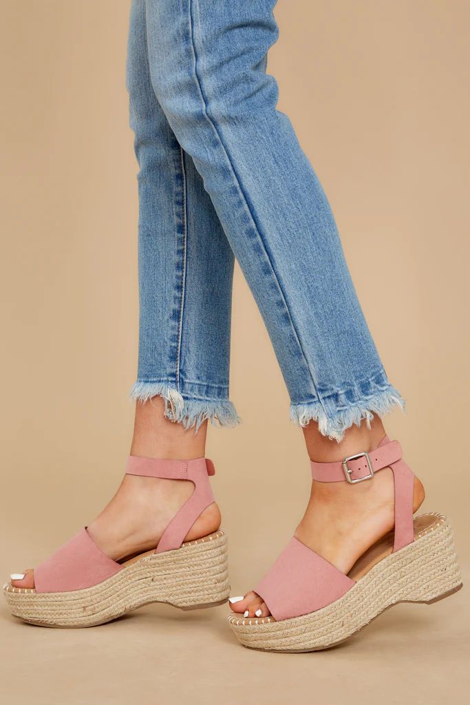 Sweet About It Light Pink Espadrille Wedges | Red Dress 