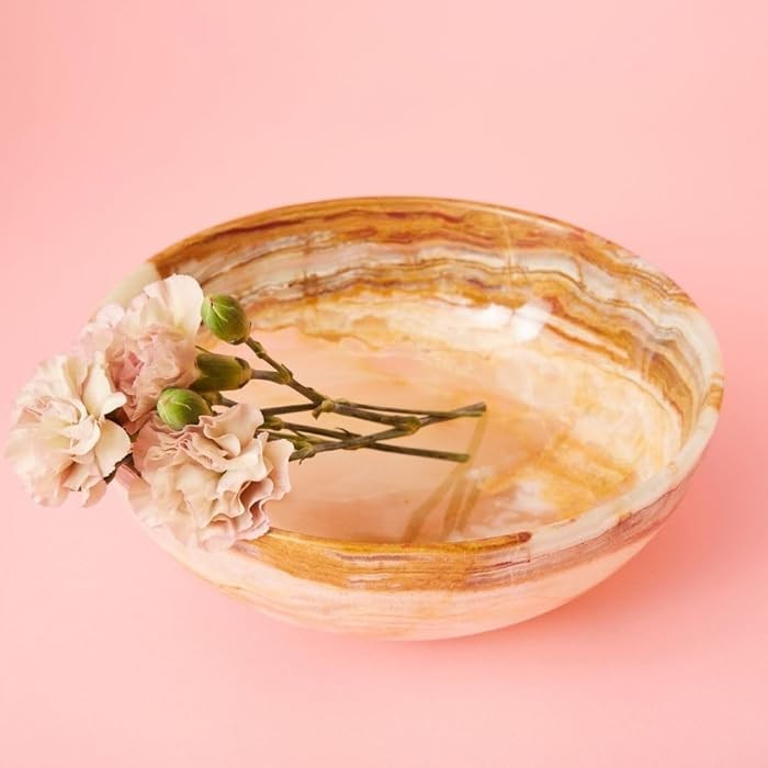 Onyx Marble Stone Bowl, Living Room Coffee Table Decor, Candy Snacks Fruits Dish, Kitchen Counter... | Amazon (US)