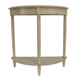 Simplicity 29 in. Antique White Half-Round Wood Console Table with Storage | The Home Depot