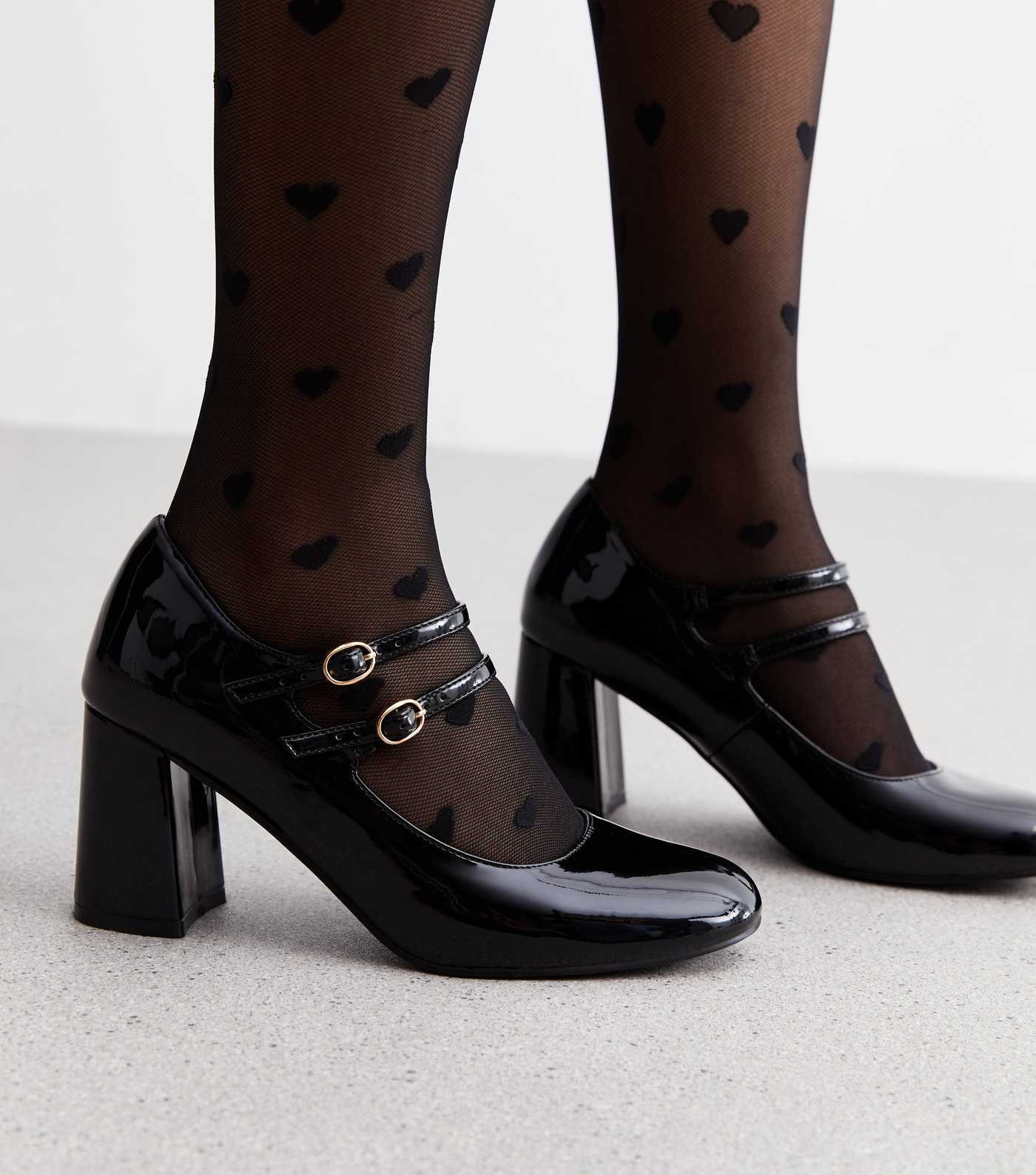 Black Patent Block Heel Mary Jane Shoes | New Look | New Look (UK)
