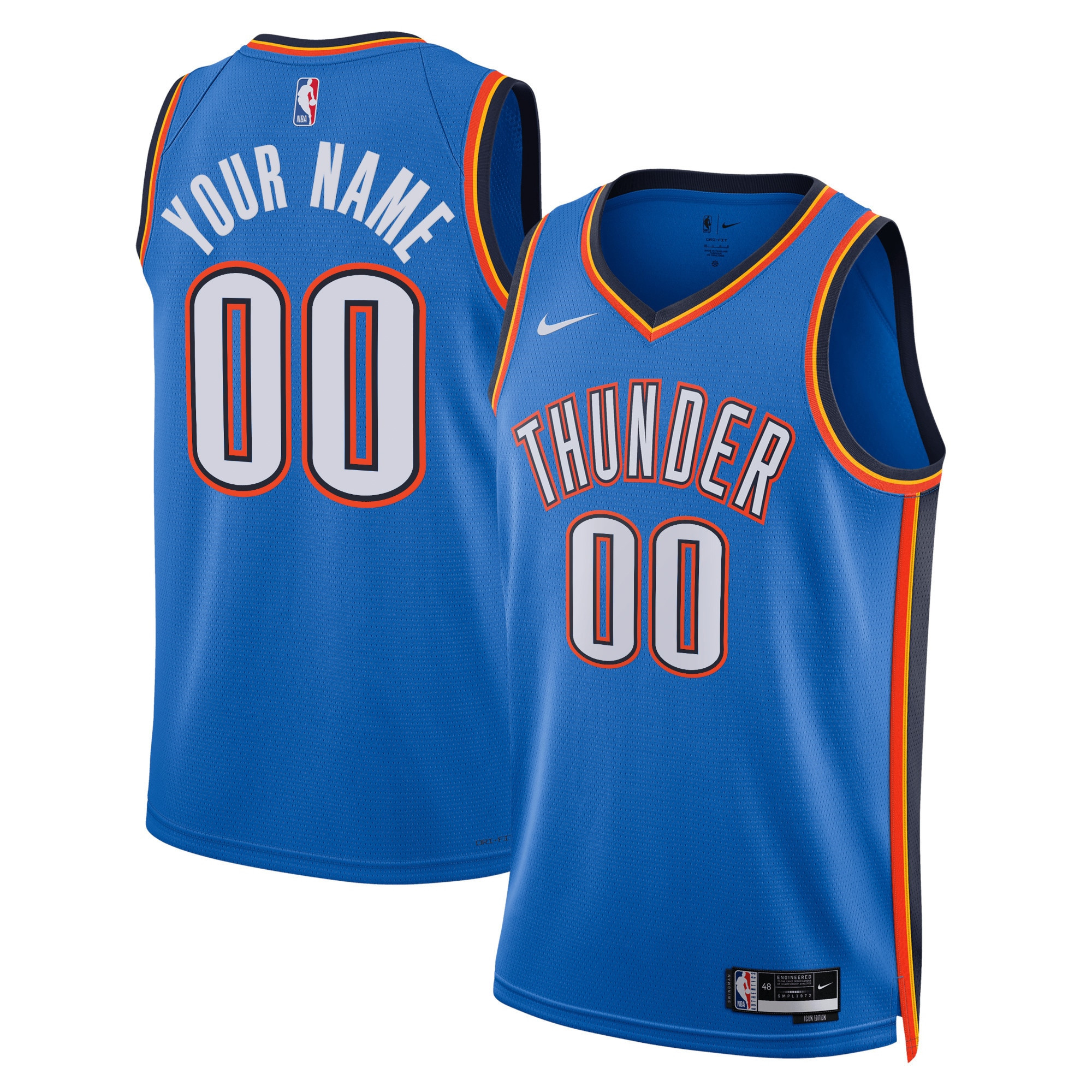 Unisex Oklahoma City Thunder Nike Blue Swingman Custom Jersey - Icon Edition | NBA Shop