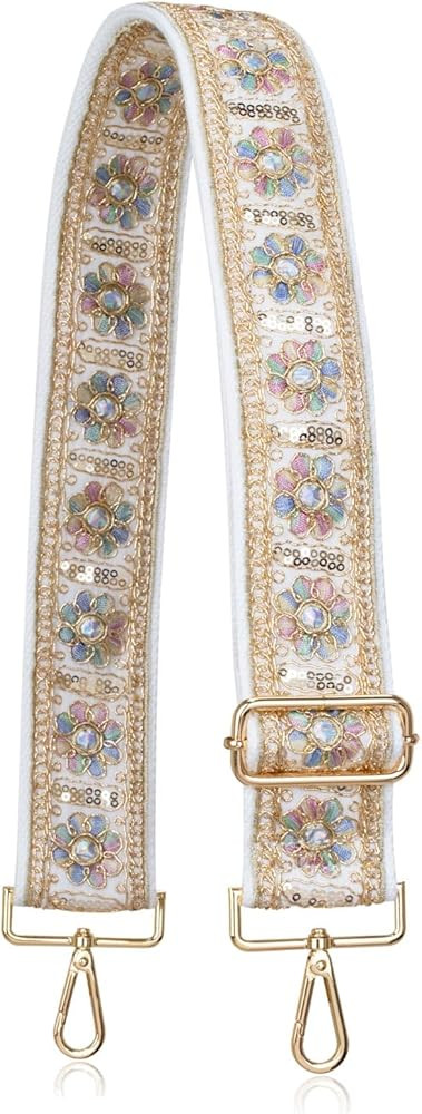 ALLZEDREAM Purse Strap Crossbody Replacement Handbag Shoulder Bag 2" Wide Adjustable Embroidered ... | Amazon (US)