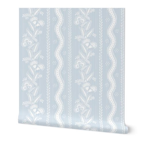 125SOFT BLUE AND WHITE EMMA STRIPE SILHOUETTE  Wallpaper bydanika_herrick | Spoonflower