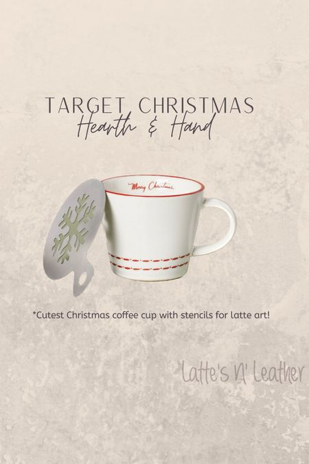 Cutest Christmas coffee mug with latte art stencils!  

#LTKHoliday #LTKSeasonal #LTKhome