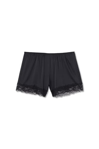 Intimissimi Woman's Lace Trim Silk Shorts in Black, Size S | Amazon (US)
