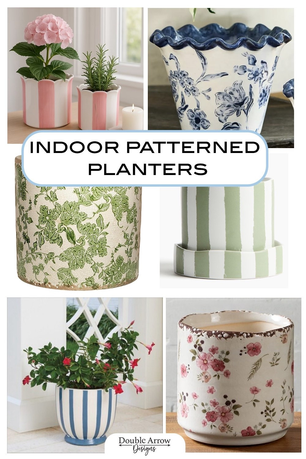 Pattern drench your plants 🌿6 painted planters in stripes and flirals(pink, blue & sage) mixing stripes and florals for a full pattern drench moment with these indoor planters. Save the inspo and get ready for tomorrows DIY where I recreate one from a basic terra cotta pot.

#LTKHome #LTKSeasonal