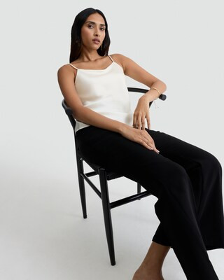 F&F Satin Strappy Cami Top in Ivory | Tesco F&F