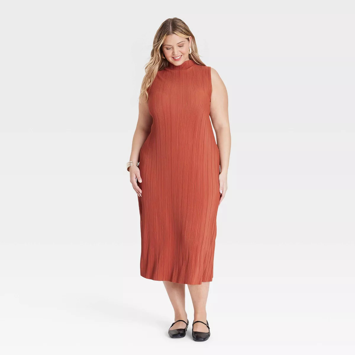 Women's Midi Sheath Dress - Ava & Viv™ Rust 3X | Target