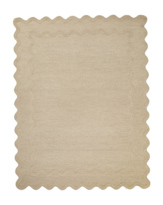 7x9 Wool Scalloped Rug | TJ Maxx