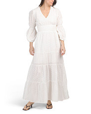 Long Sleeve Eyelet Maxi Dress | Casual Dresses  | Marshalls | Marshalls