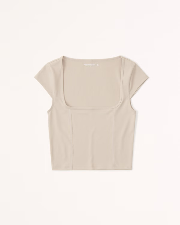 Women's Seamless Fabric Cap Sleeve Tee | Women's | Abercrombie.com | Abercrombie & Fitch (US)