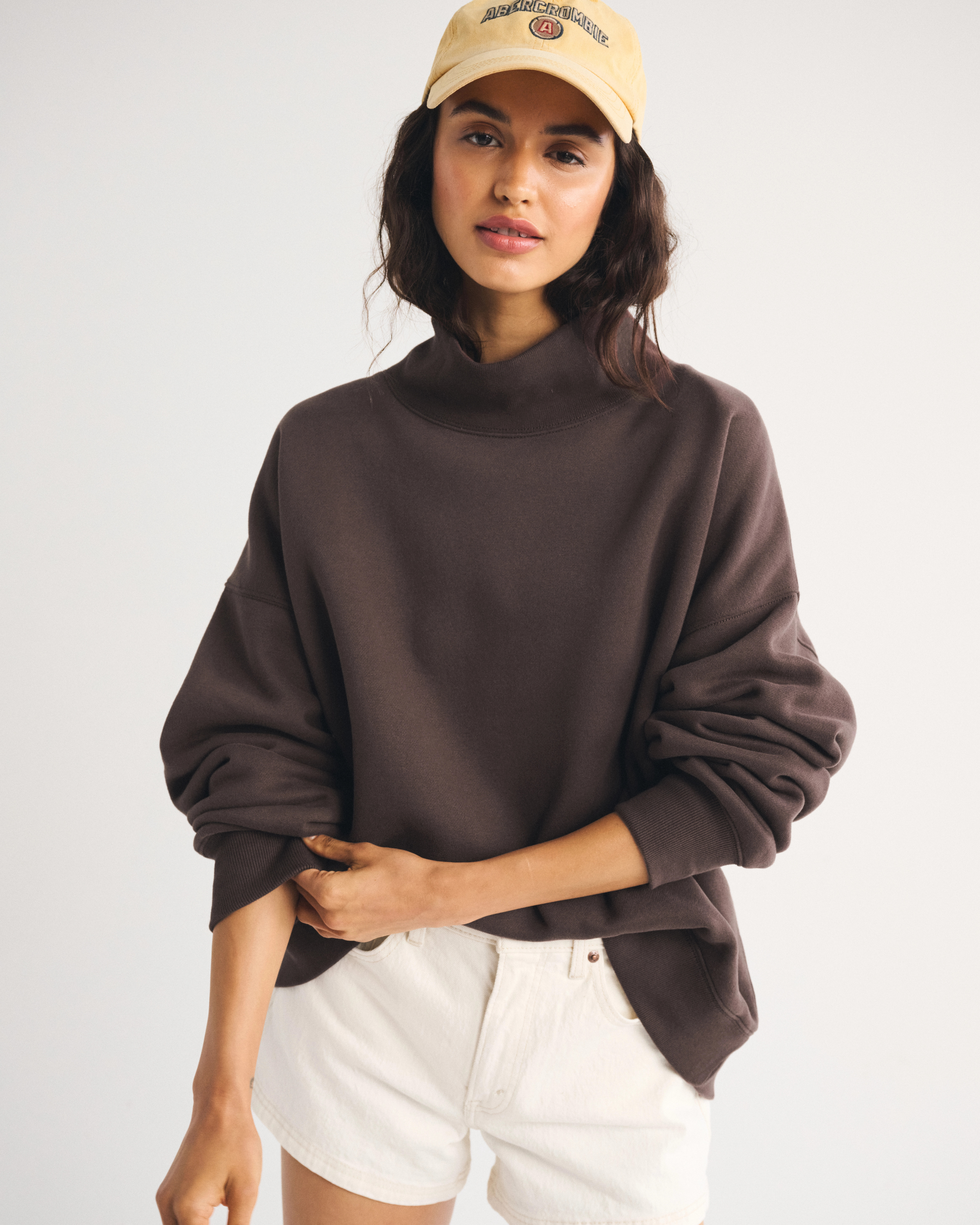 Sunday Oversized Funnel Neck Sweatshirt | Abercrombie & Fitch (US)