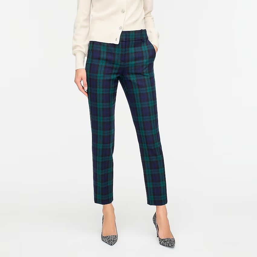 Cameron slim crop pant in Black Watch tartan stretch wool | J.Crew US