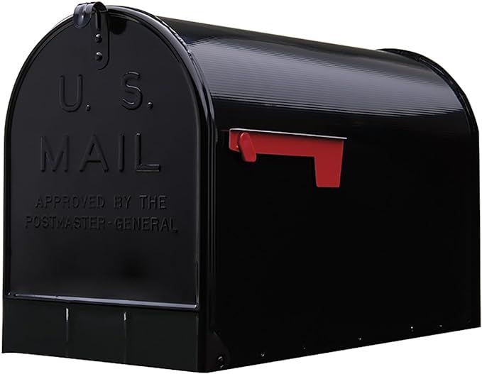 Gibraltar Mailboxes Stanley Extra-Large Capacity Galvanized Steel Black, Post-Mount Mailbox, ST20... | Amazon (US)