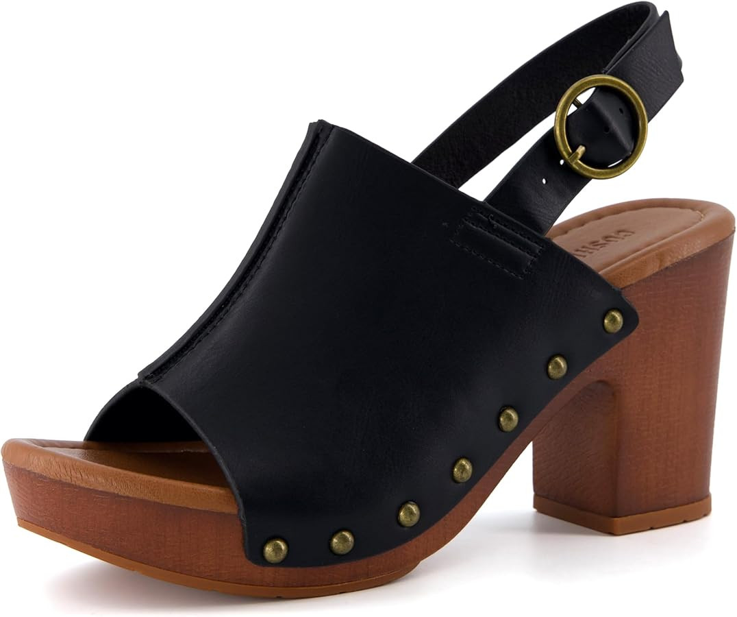 CUSHIONAIRE Women's Sisi Faux Wood Sandal +Comfort Foam & LiteSole Technology, Wide Widths Availa... | Amazon (US)