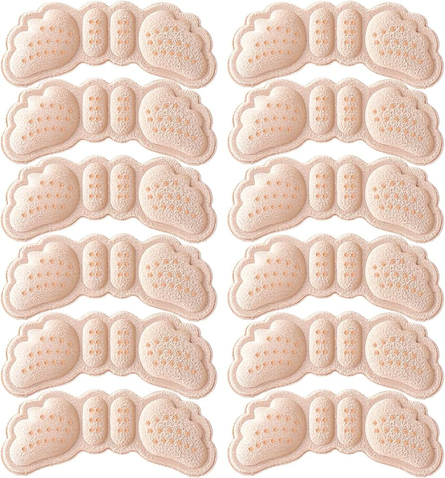 Heel Pads for Shoes that are Too Big, 0.27 Inch Thick, Beige, 6 Pairs | Amazon (US)