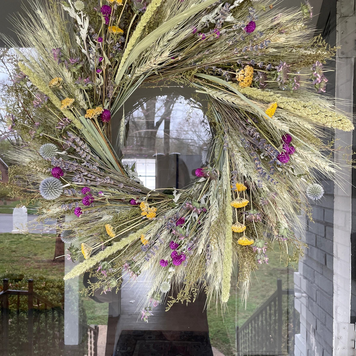 VanCortlandt Farms Dried Dusky Wreath - Natural Flowers Floral Colorful Fall Autumn Garden Wildfl... | Etsy (Global)