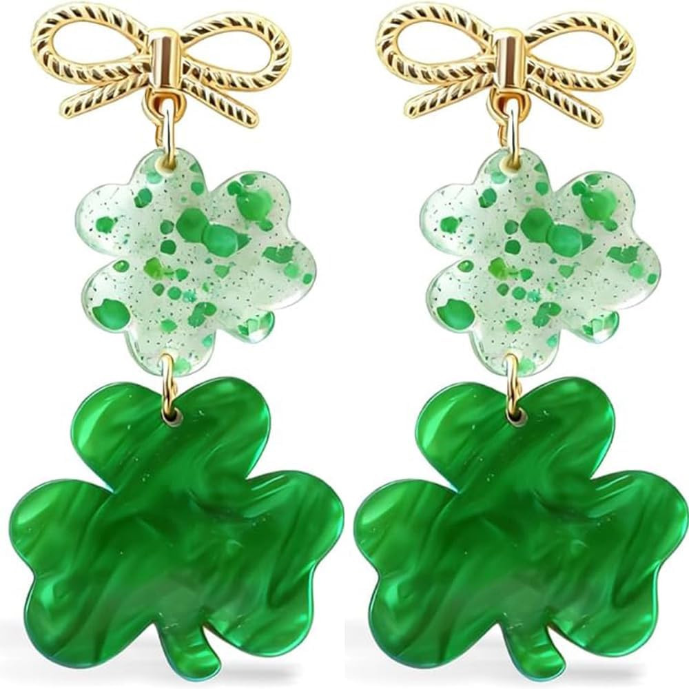 Eioi & Lmnm St. Patrick's Day Earrings for Women, Acrylic St. Patrick's Day Dangle Earrings, Cute... | Amazon (US)