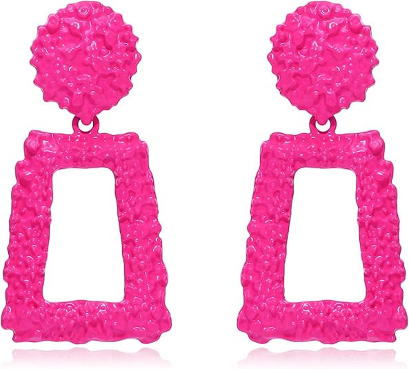 KELMALL Extra Large Geometric Hoops Earrings, 18K Gold Oversized Wavy Raised Statement Earrings f... | Amazon (US)