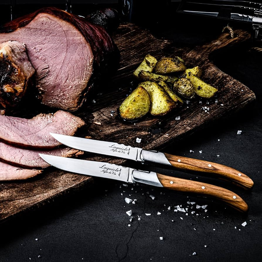 Laguiole Style de Vie Steak Knives Luxury Line - 6 pcs, Olive Wood | Amazon (US)