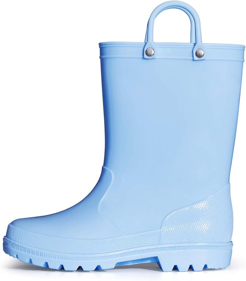 K KomForme Kids Girls & Boys Rain Boots with Easy-on Handles Waterproof Outdoors | Amazon (US)
