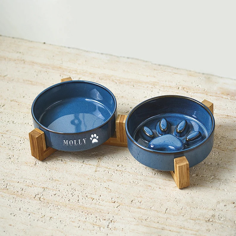 Custom Dog Bowl Personalized Dog Food & Water Bowl, Pet Portrait, Ceramic Bowl, New Puppy Gift, C... | Etsy (US)