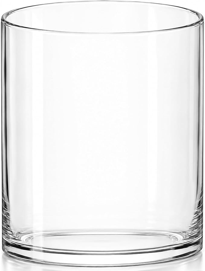 Royal Imports Glass Cylinder Flower Vase 8" Tall, 6" Opening, Clear | Amazon (US)