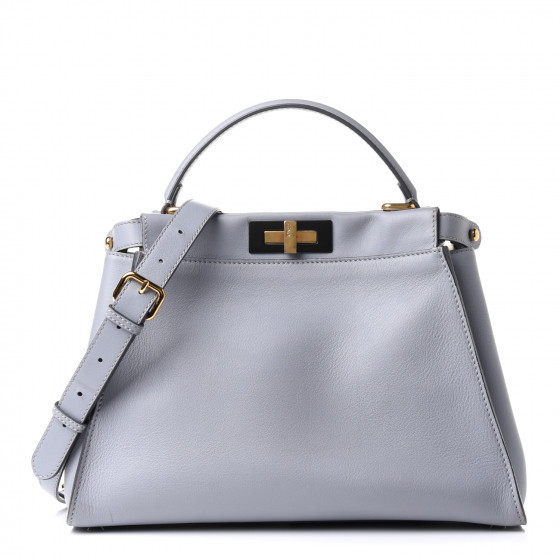 FENDI

Shiny Nappa Medium Peekaboo Iconic Satchel Grey | Fashionphile