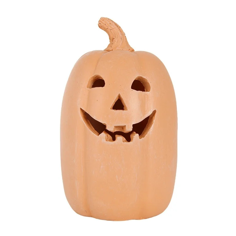 LIUUWSH  Handmade Orange Terracotta Jack O’ Lantern Luminary Pumpkin Halloween Fall Decorations | Walmart (US)
