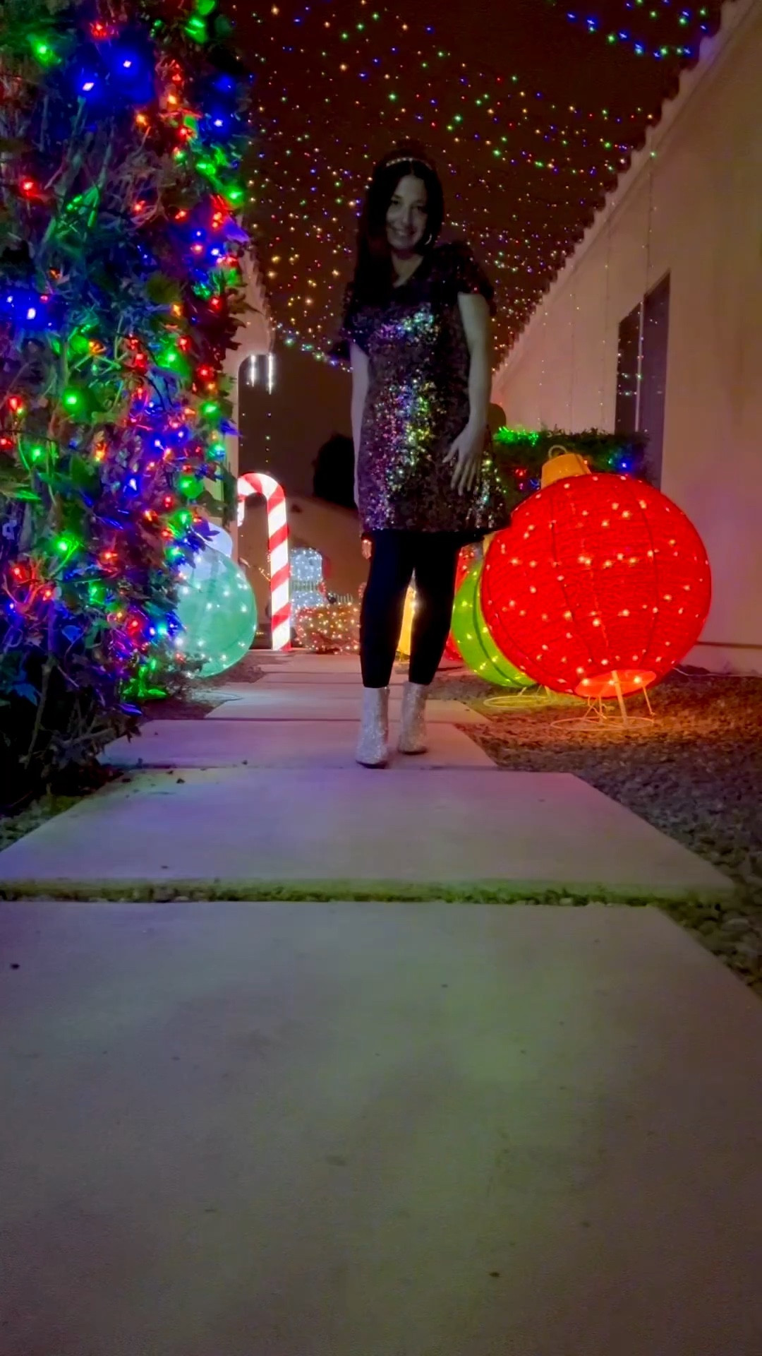 Happy New Year 🥳
New Year’s Eve outfit. Sequin tshirt dress. Sparkly rhinestone boots. Sparkly earrings. Party Outfit. Party Look. 

#LTKOver40 #LTKootd #LTKHoliday
